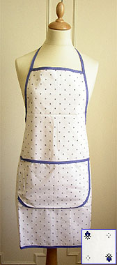 French Apron, Provence fabric (calissons. white x blue)